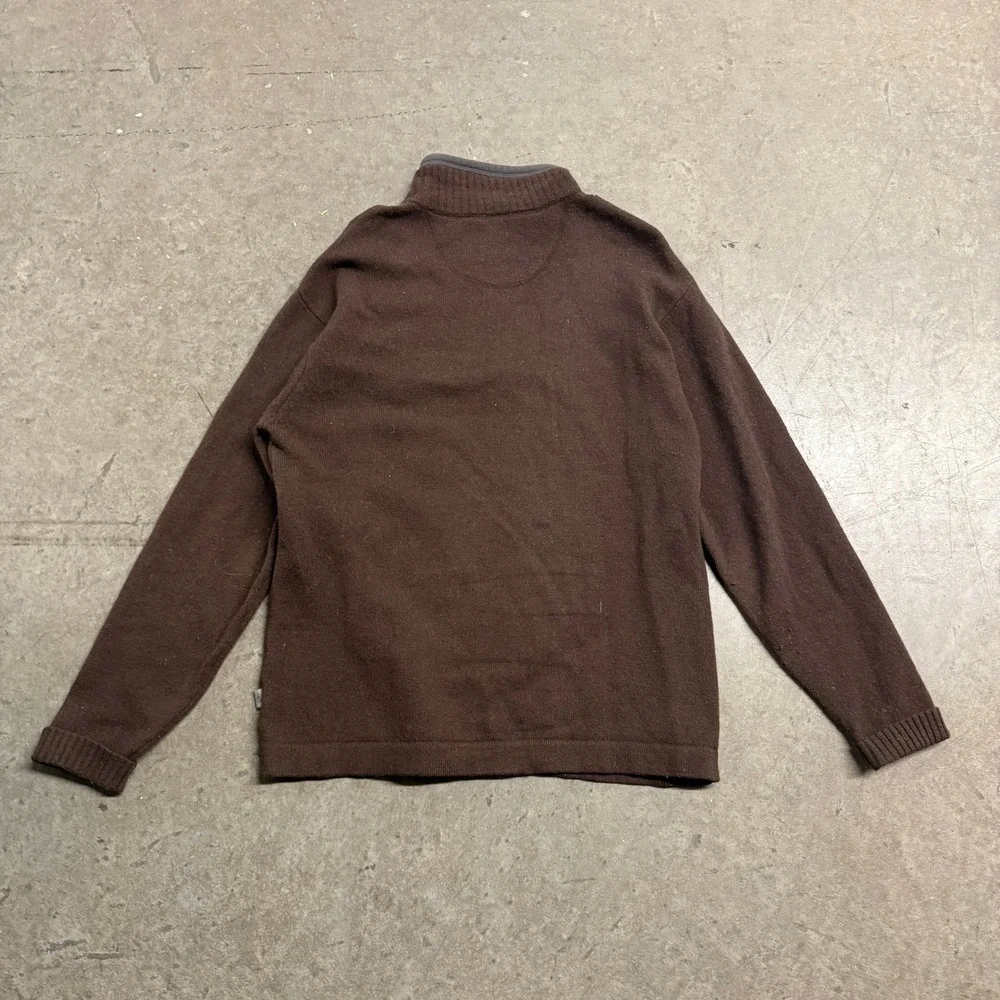 The North Face A5 Series Mens Brown Lambswool‎ Blend Quarter Zip Sweater Medium